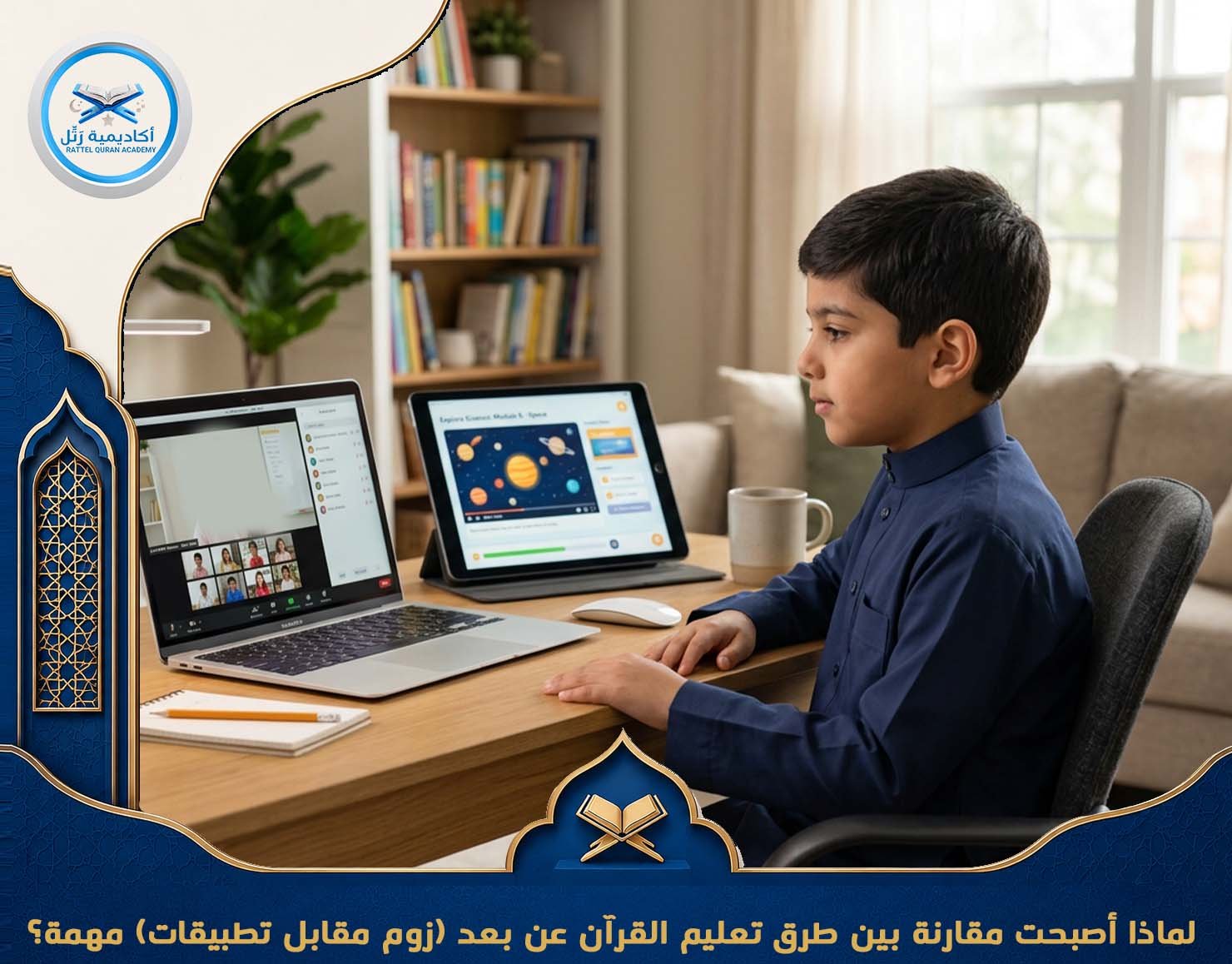 لماذا أصبحت مقارنة بين طرق تعليم القرآن عن بعد (زوم مقابل تطبيقات) مهمة؟